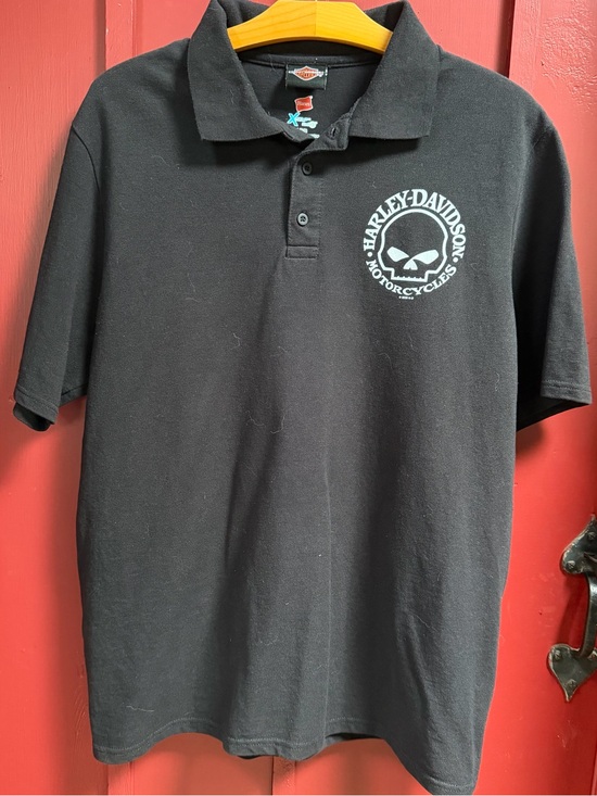 Harley-Davidson Other - Harley-Davidson Black with White Skull Military Polo